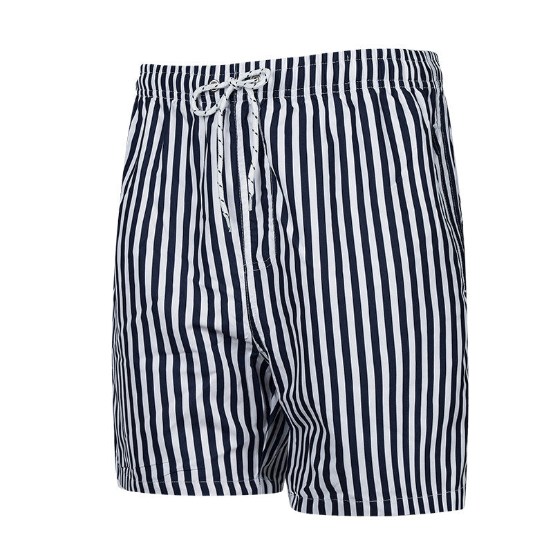 YOUTHUP Mens Summer Swim Breathable Mesh Lining Striped Beach Shorts