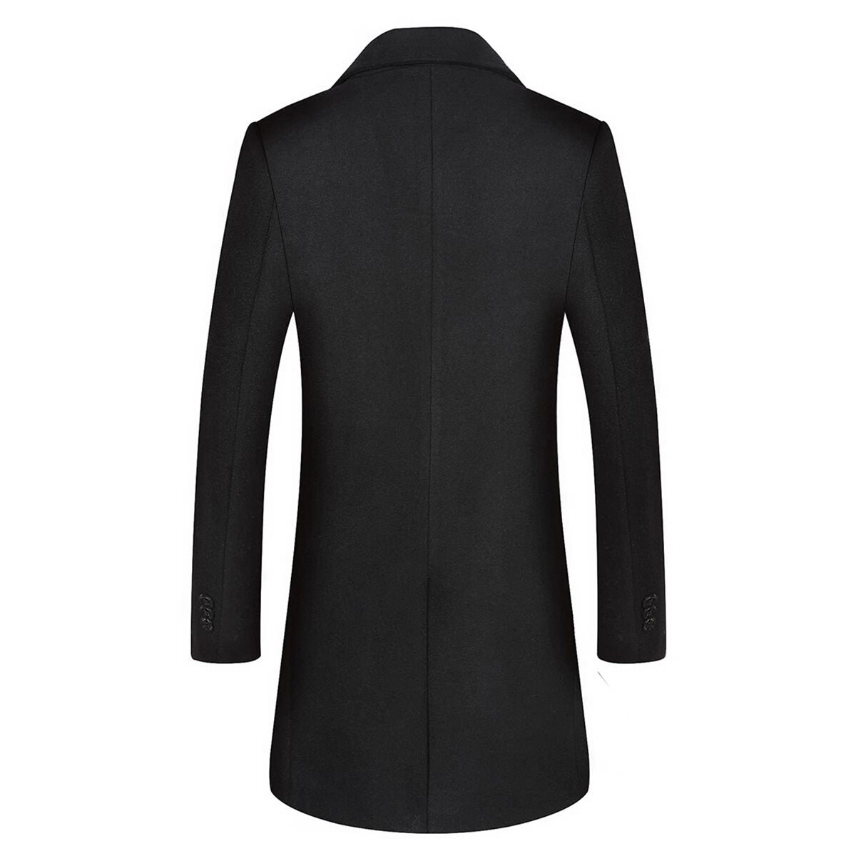 Youthup Mens Classic Trench Coat Double Breasted Wool Overcoat