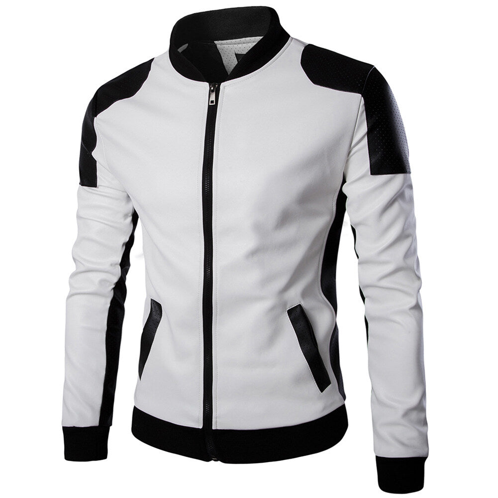 Youthup Mens Lightweight Motorcycle Leather Jacket
