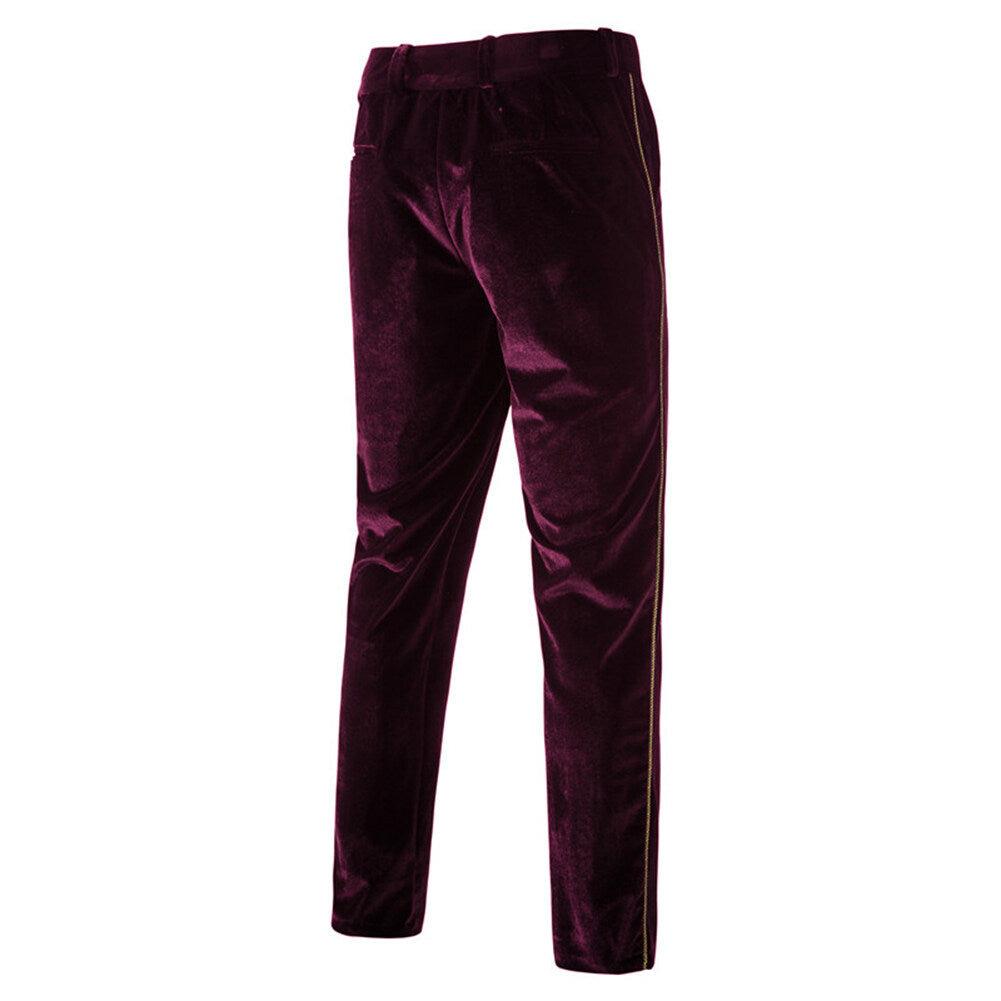 Youthup Mens Velvet Two-Piece Wedding Evening Dress Blazer And Pant