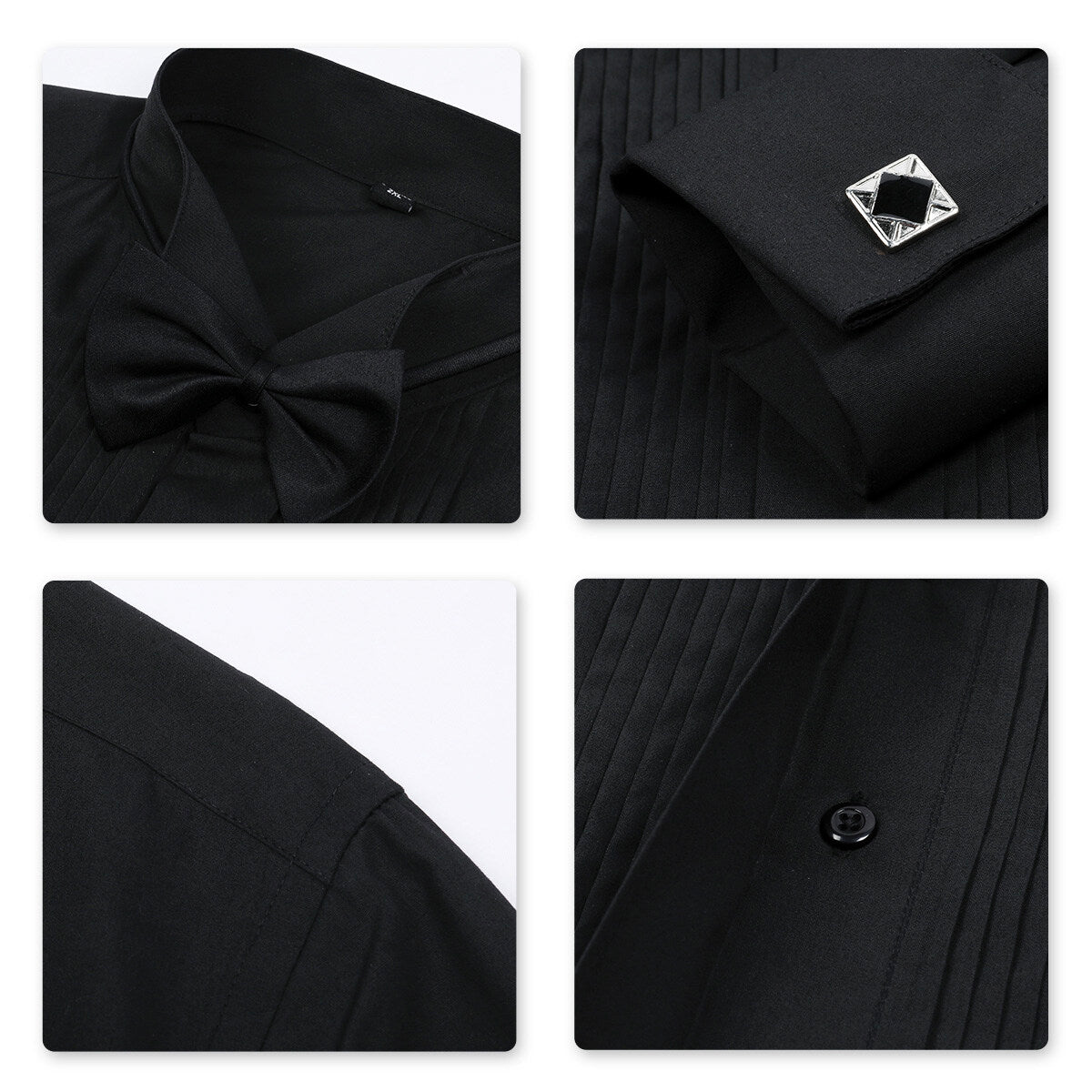 Youthup Mens Formal Business Shirts Long Sleeve Wedding Dress Hosting Performance Shirts