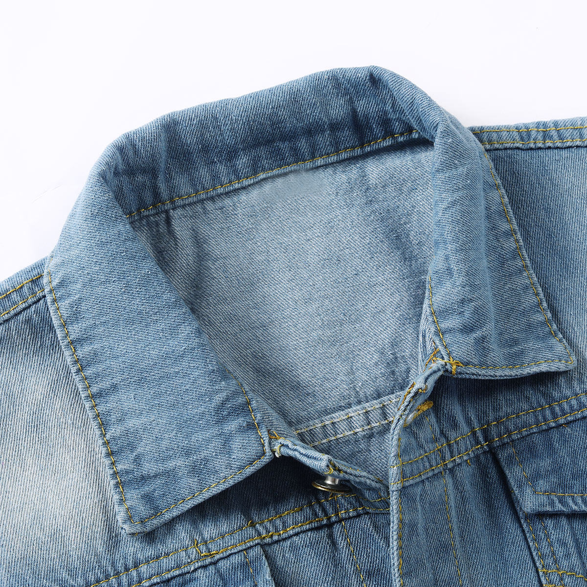Youthup Mens Ripped Brushed Denim Sleeveless Jacket