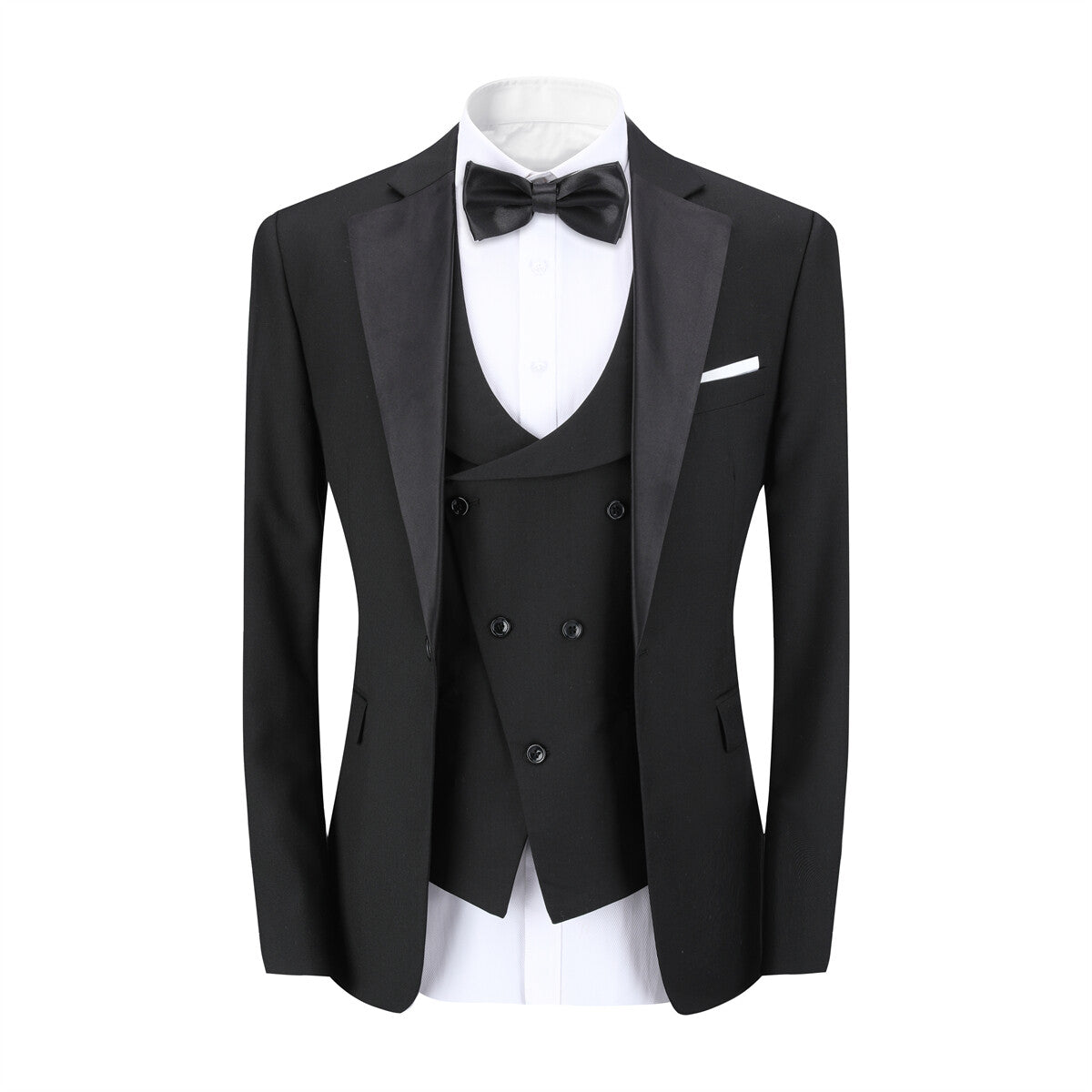 Youthup Mens 3 Piece ColorBlock Suits Dress Wedding Party Blazer and Waistcoat and Pants