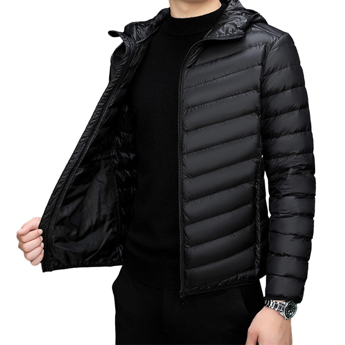 Youthup Mens Hooded Lightweight Padded Puffer Down Jacket