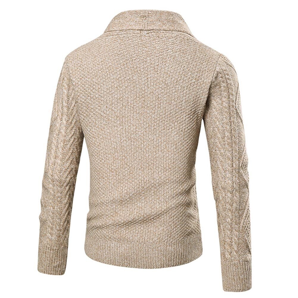 Youthup Mens Shawl Collar Twist Knit Jacket Slim Fit Cardigan Sweater