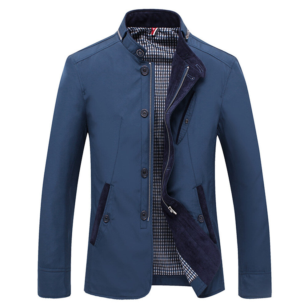 Youthup Mens Slim Fit Button Zip Waterproof Bomber Jacket