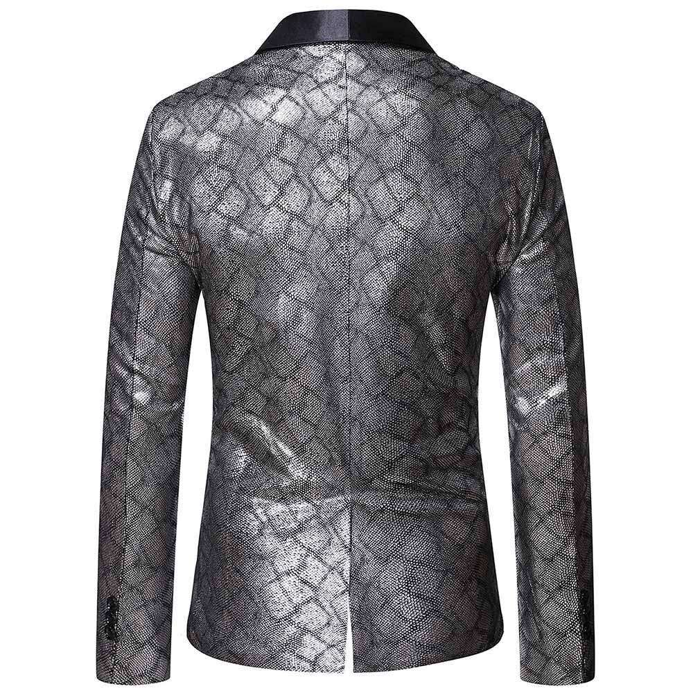 Youthup Mens Luxury Shiny Blazer Wedding Party Dinner Tuxedo