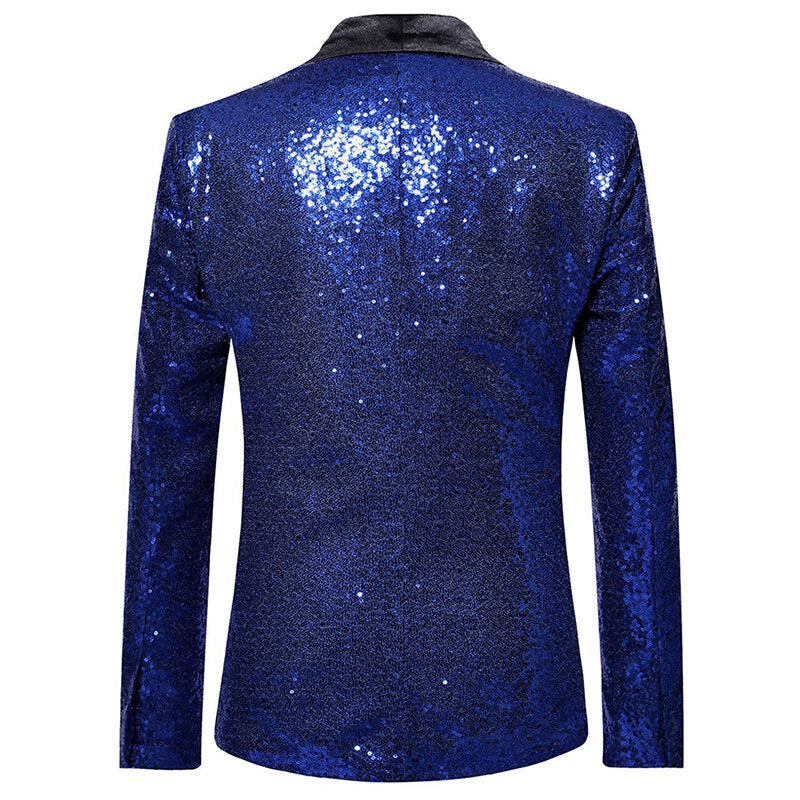 Youthup Mens Evening Wedding Suit Blazer Slim Sequined Jacket