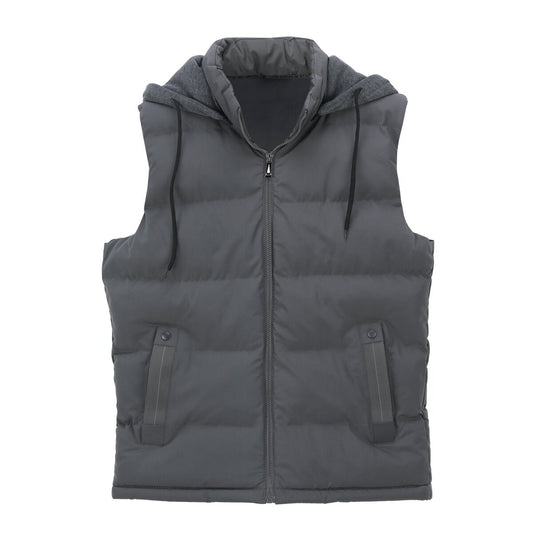 Youthup Mens Padded Puffer Removable Hooded Vest Outdoor Waistcoat