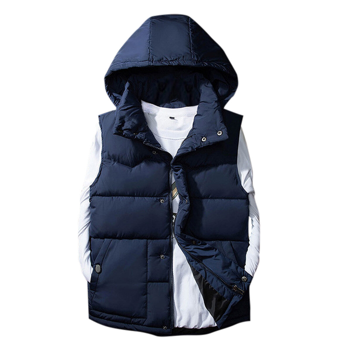 YOUTHUP Mens Hooded Gilet Lightweight Quilted Puffer Body Warmer Padded Vest