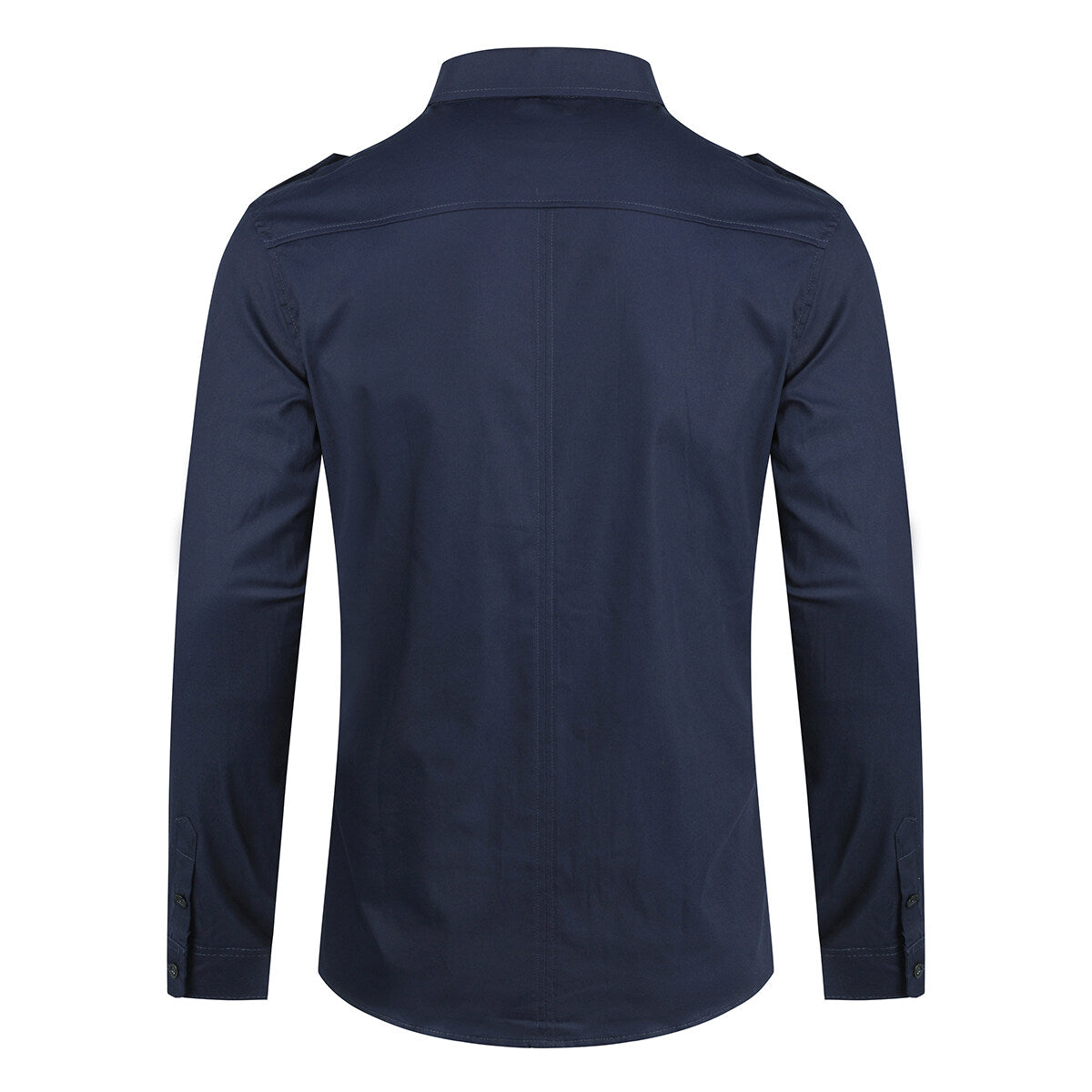 YOUTHUP Mens Casual Shirt Cotton Long Sleeve Military Slim Fit Top with Epaulette