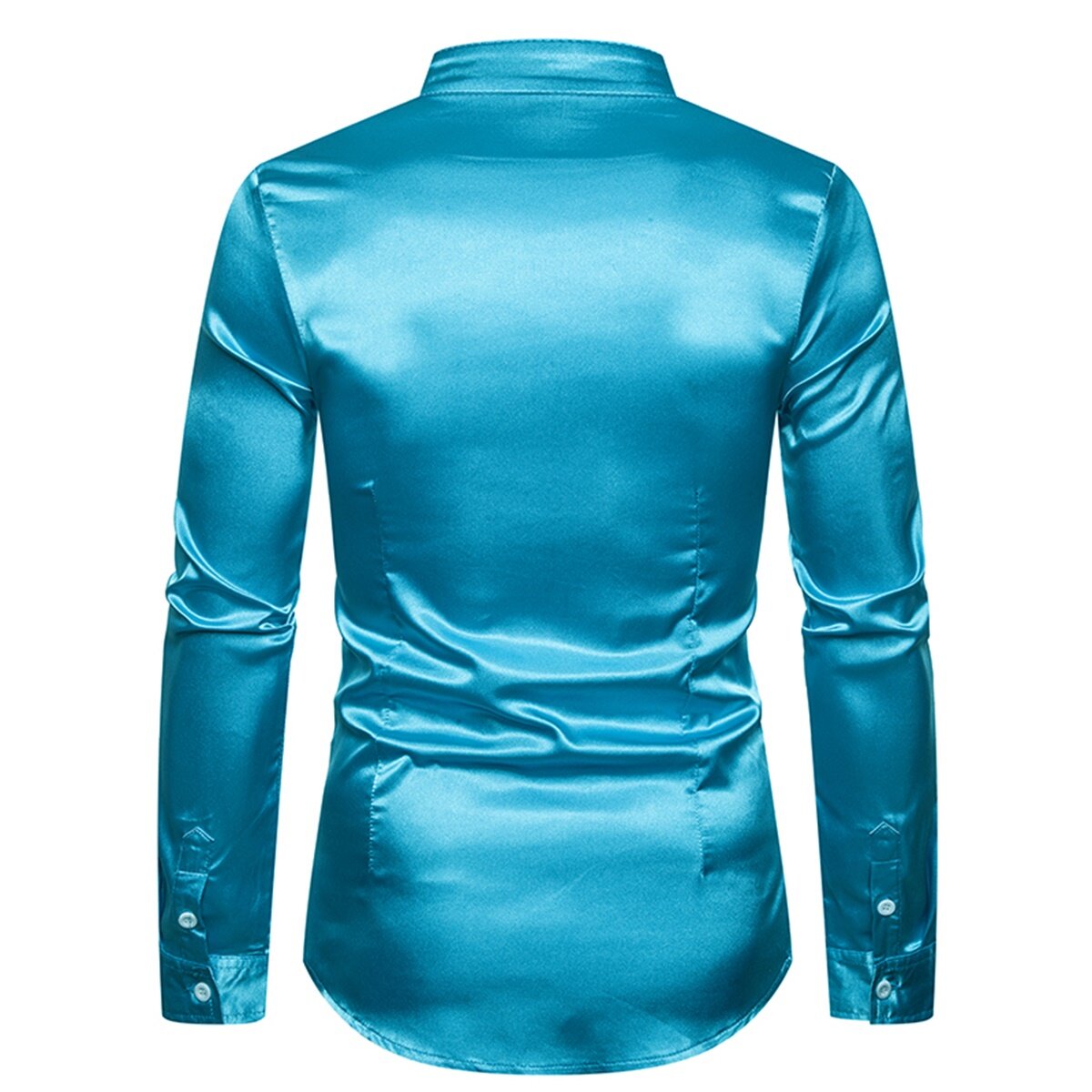 Youthup Mens Shiny LongSleeved Slim Fit Formal Shirt