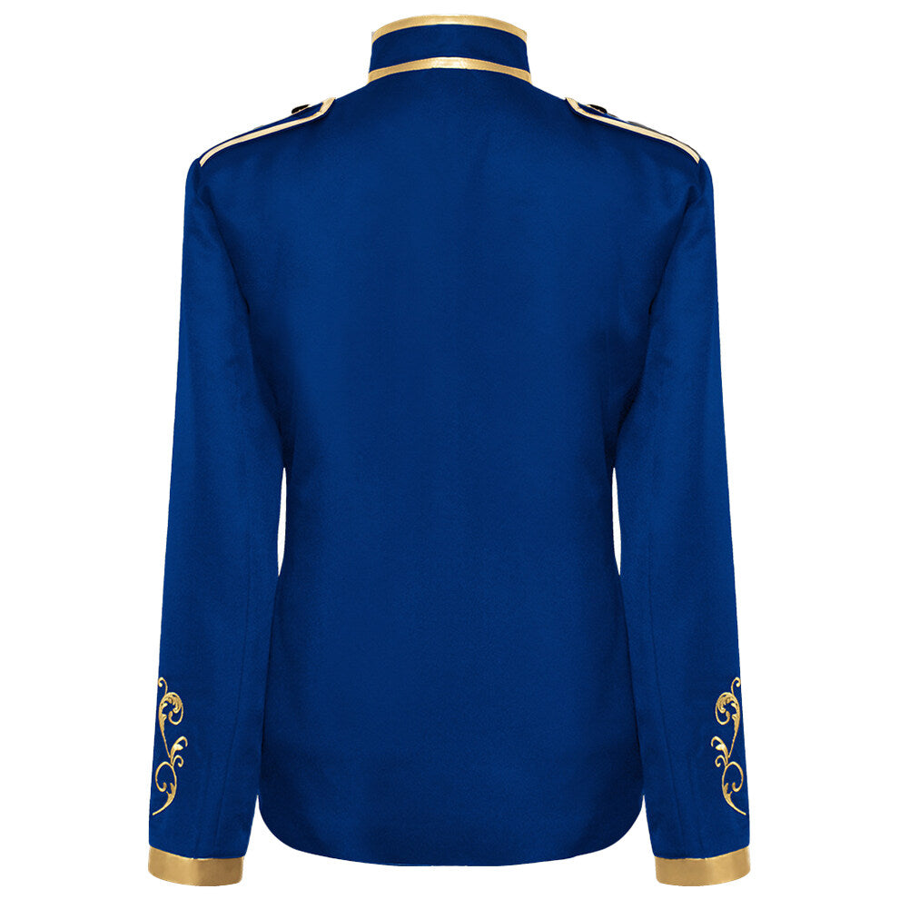 Youthup Mens Military Drummer Court Prince Velvet Embroidered Blazer