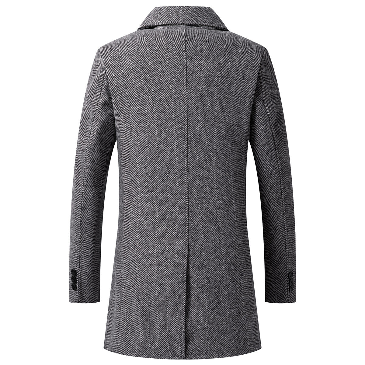 YOUTHUP Mens Casual Windproof Double Breasted Lapel Collar Wool Coat