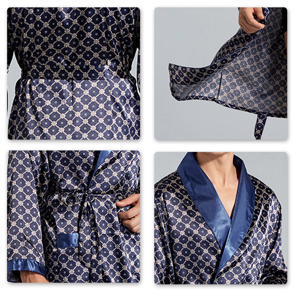 Youthup Mens Floral Printed Long Pajamas Robe