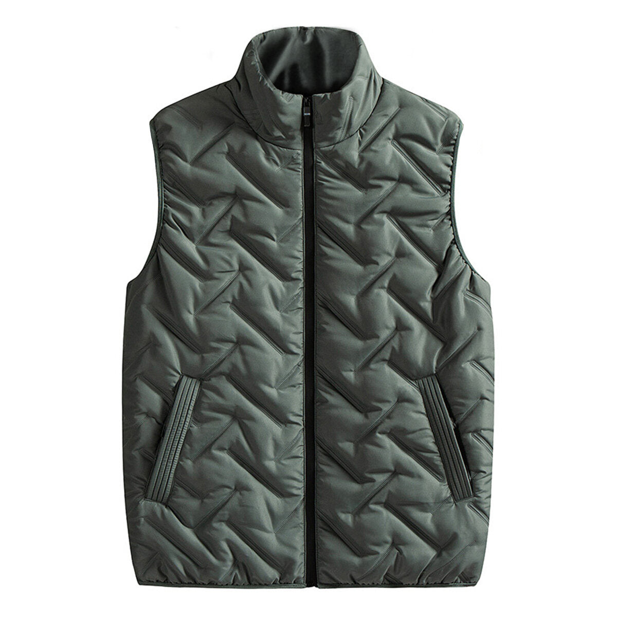 YOUTHUP Mens Bodywarmer Casual Loose Intarsia Down Vest