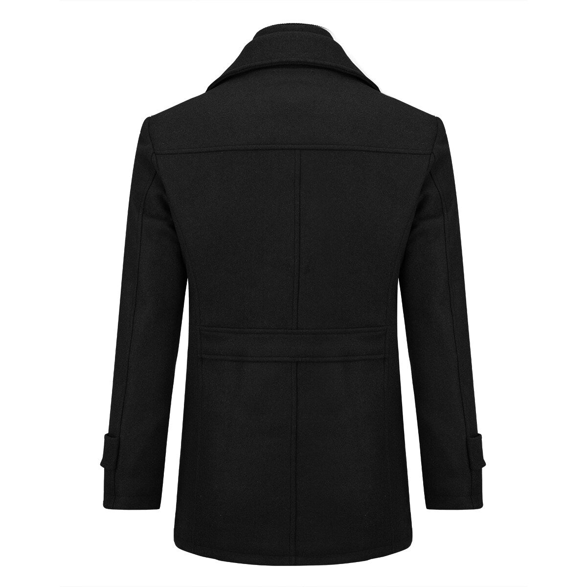 Youthup Mens Thickened Double Collar Casual Wool Pea Coat