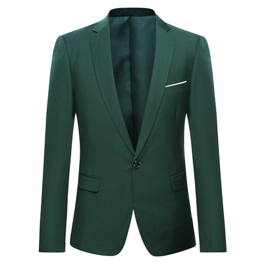 YOUTHUP Mens Business Slim Formal 1 Button Suit Jacket