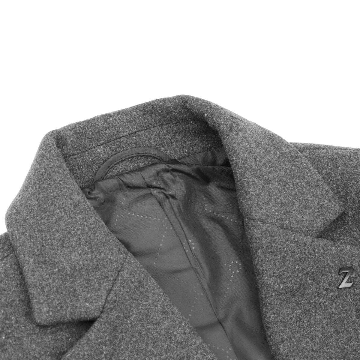 Youthup Mens Wool Blend Mid-Length Coat Winter Business Trench Topcoat