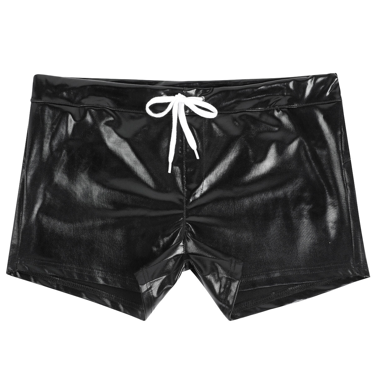 Youthup Mens Shiny Leather Shorts
