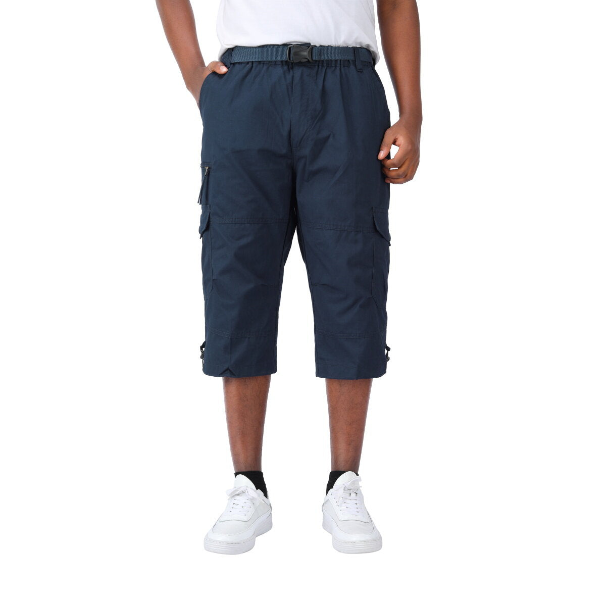 Youthup Mens Multi-Pocket Cargo Cropped Pants