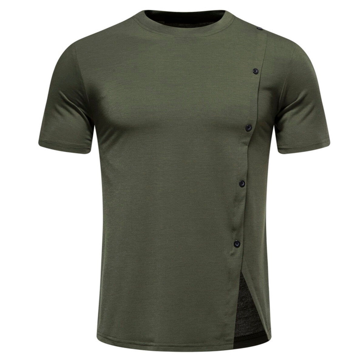 Youthup Mens Personalized Side Button T-Shirt