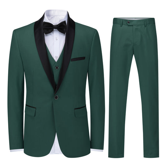 YOUTHUP Mens 3Pce Wedding Banquet Business Suit Slim Fit Blazer and Vest and Pants