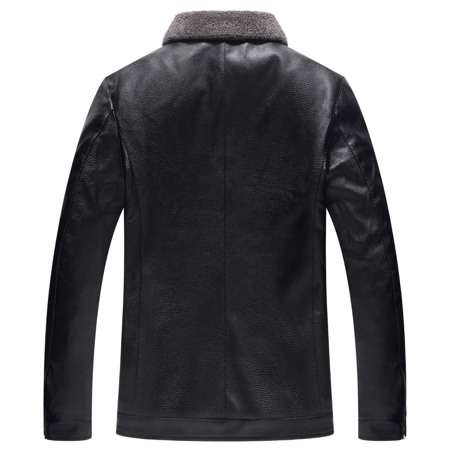 Youthup Mens Fleece Lined Leather Jacket