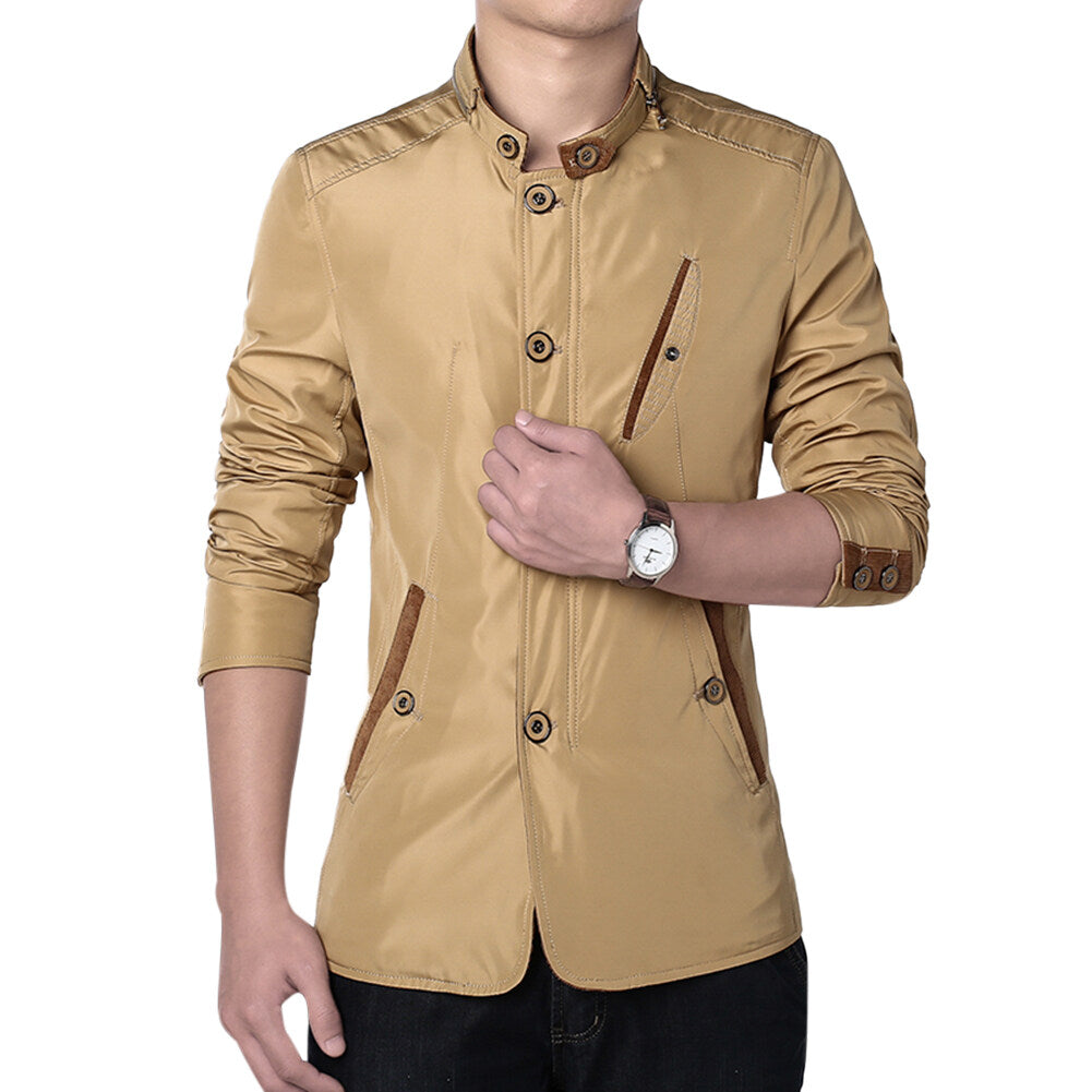 Youthup Mens Slim Fit Button Zip Waterproof Bomber Jacket