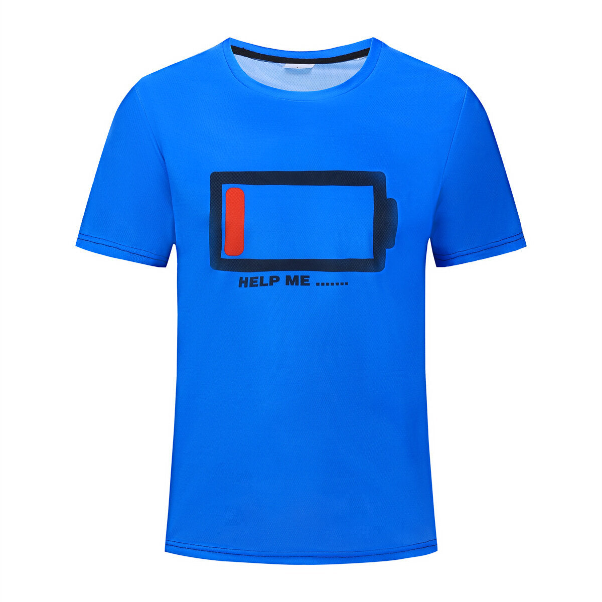 Youthup Mens T-Shirts HELP ME Funny Low Battery Humor Tee