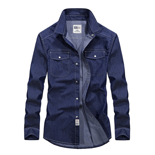 Youthup Mens Slim Fit Cotton Denim Shirt