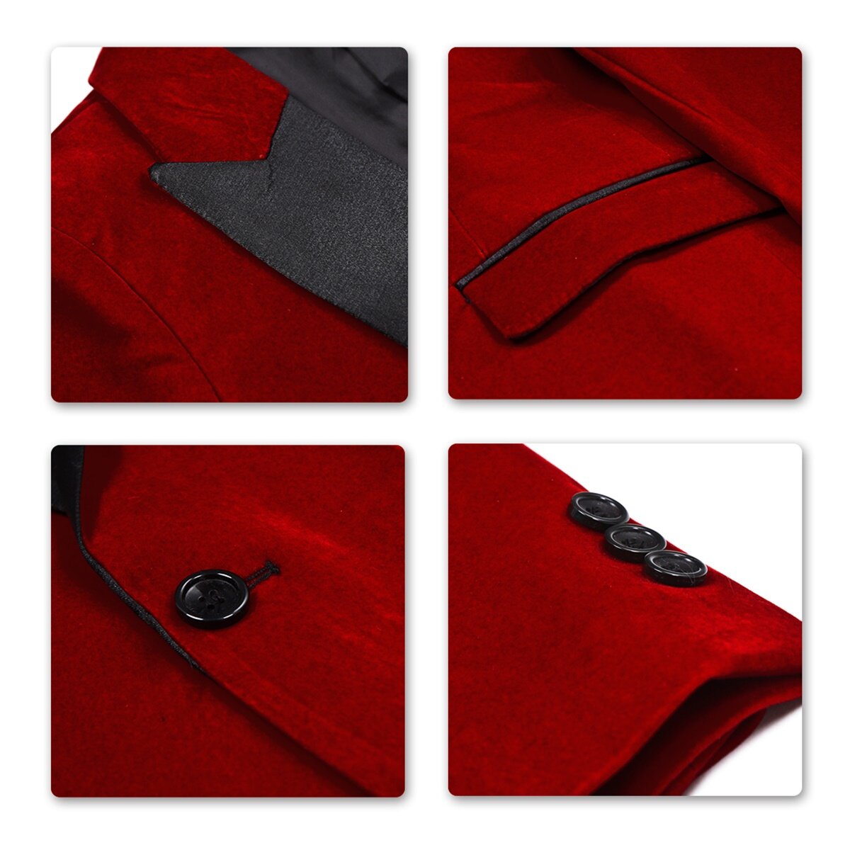 Youthup Boys 2Pce Dress Suit Velvet Slim Fit Blazer and Pants