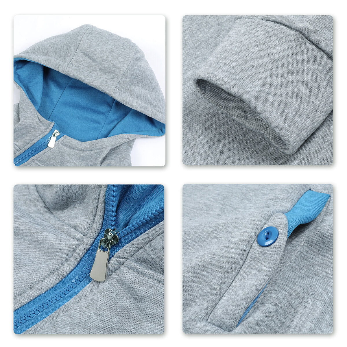 Youthup Mens Diagonal Zip Hooded Pullover