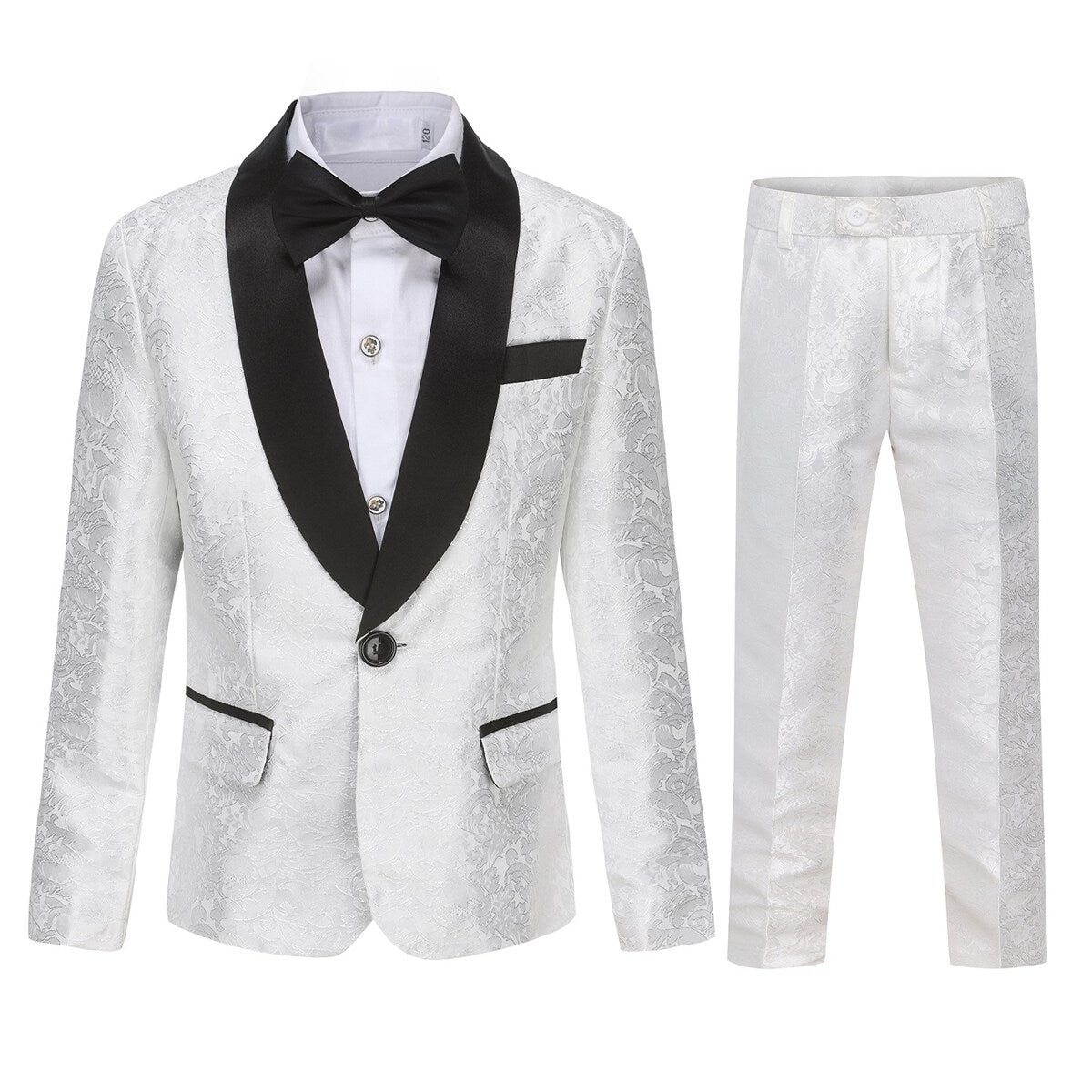 Youthup Boys Teen Suit 2Pcs Embroidery Printing Dress Formal Wedding Blazer and Pants