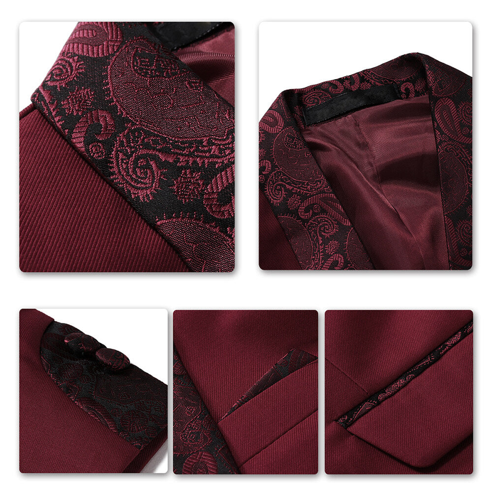 Youthup Boys 3Pce Formal Business Suits Paisley Blazer and Waistcoat and Pants