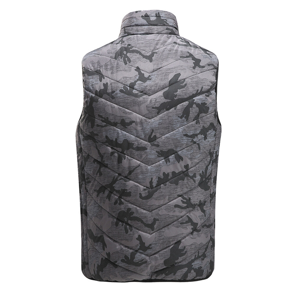 Youthup Mens Stand Collar Slim Fit Zipper Heating Sleeveless Jacket