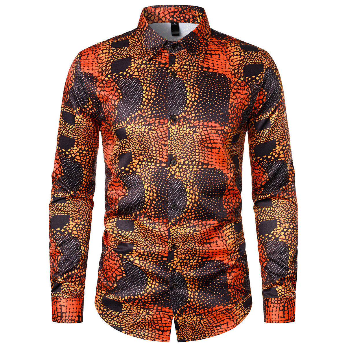 YOUTHUP Mens Casual Shirt Slim Fit Party Holiday Print Tops