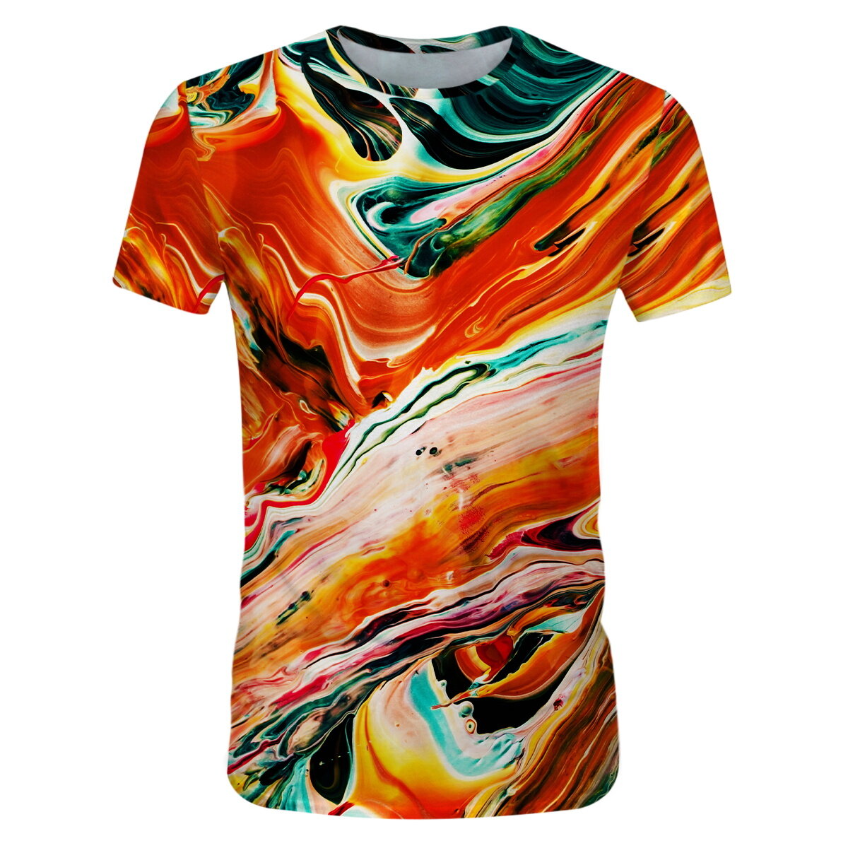 Youthup Mens 3D Marble Print Pattern Short Sleeve T-Shirt