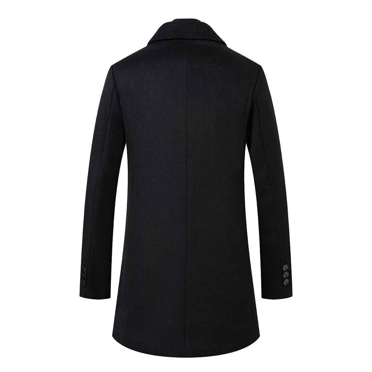 YOUTHUP Mens Thick Long Coat Double Collar Windproof Warm Casual Coat