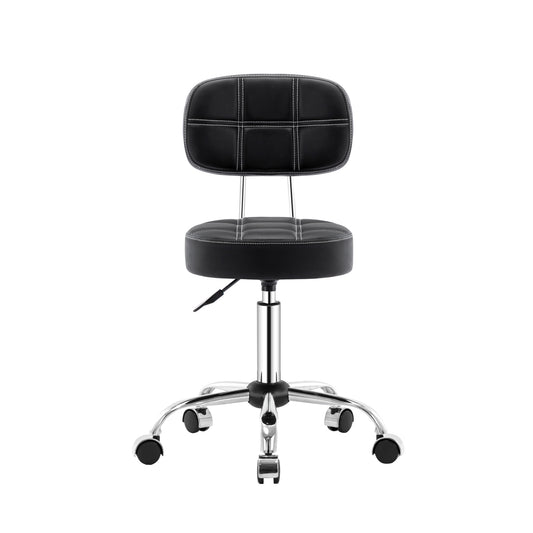 Tabouret de Bar Rond à roulettes Pivotant 360° de Massage  EN HAUTEUR REGLABLE pour SPA ,Salon ,Salle ,Médicale Noir