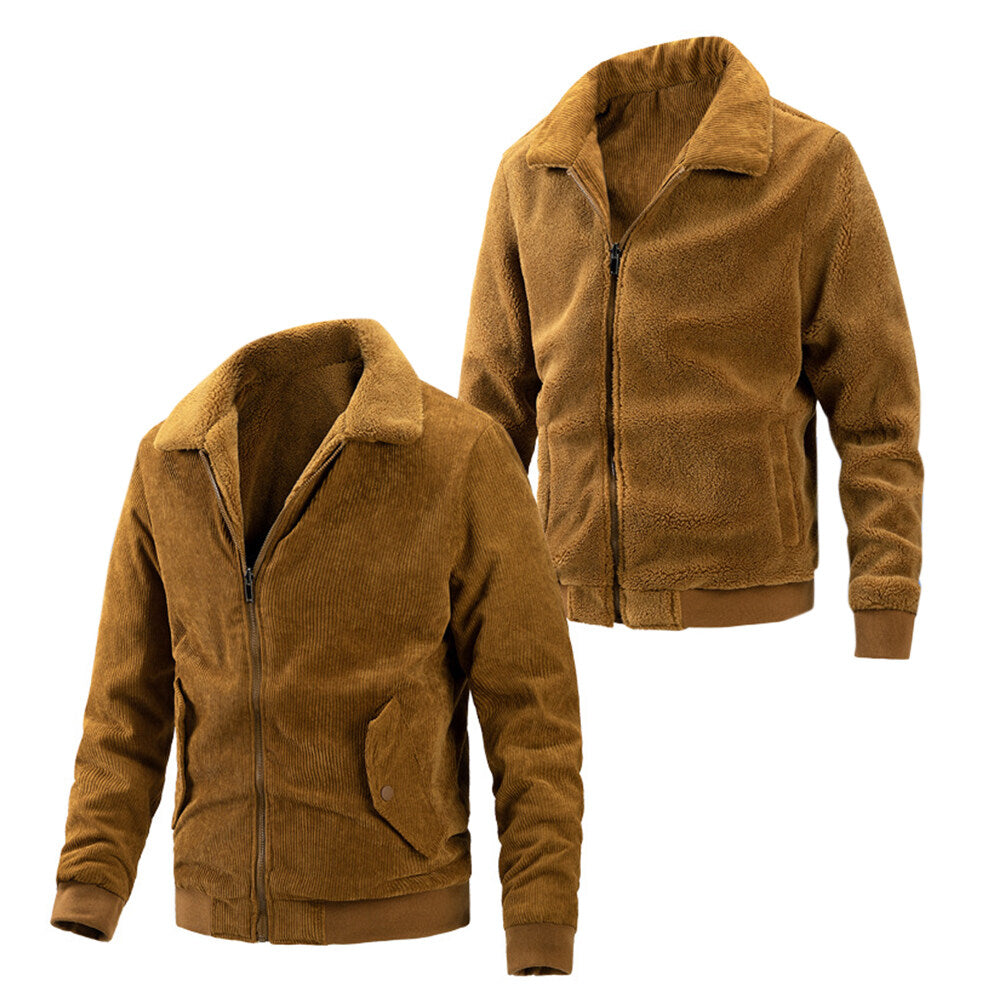 Youthup Mens Fleece Reversible Usefulness Baseball Jacket