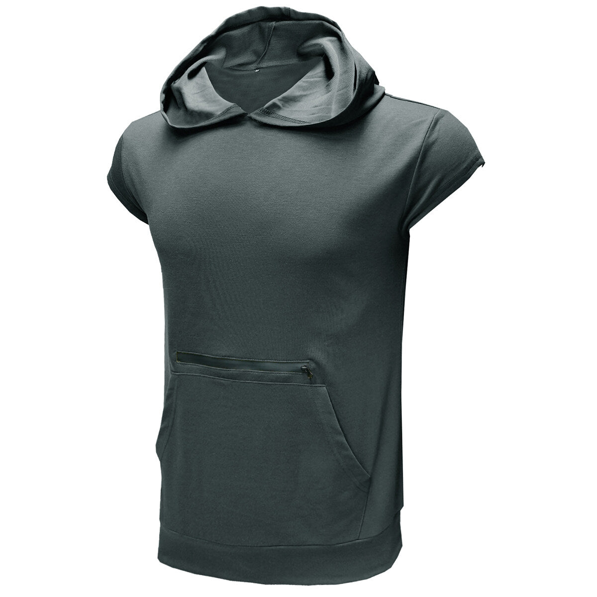 Youthup Mens Slim Fit Hooded Short Sleeve Pullover T-shirt