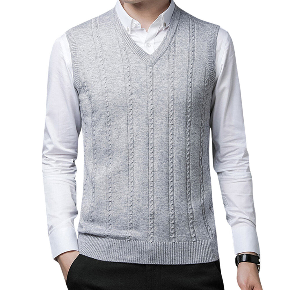 Youthup Mens Wool Blend V-Neck Pullover Sweater Vest