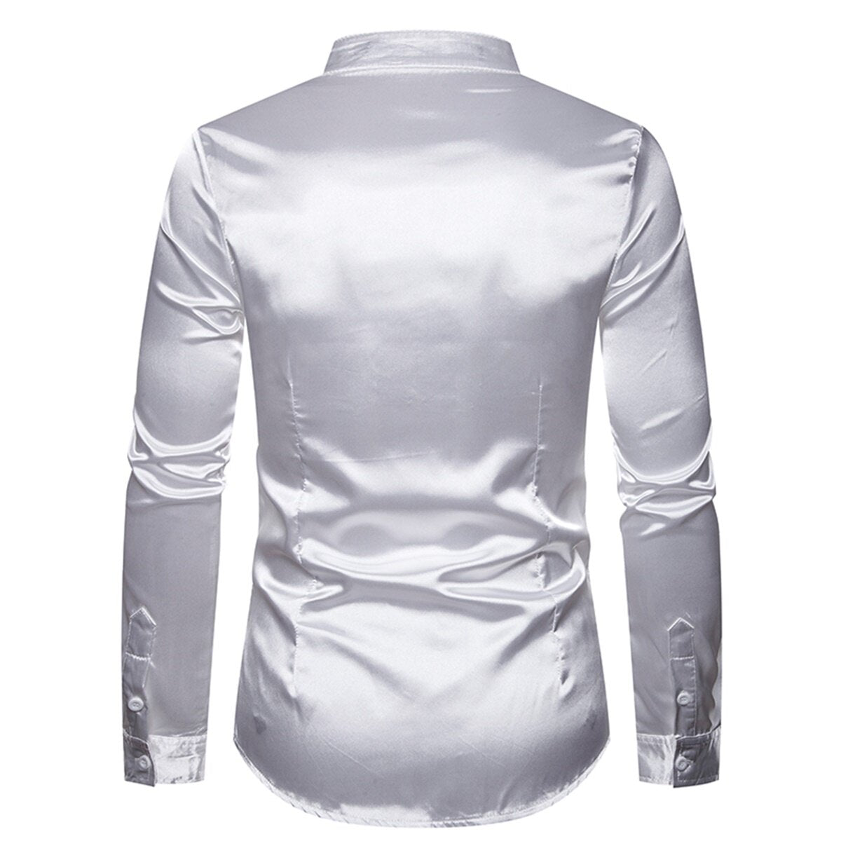 Youthup Mens Shiny LongSleeved Slim Fit Formal Shirt