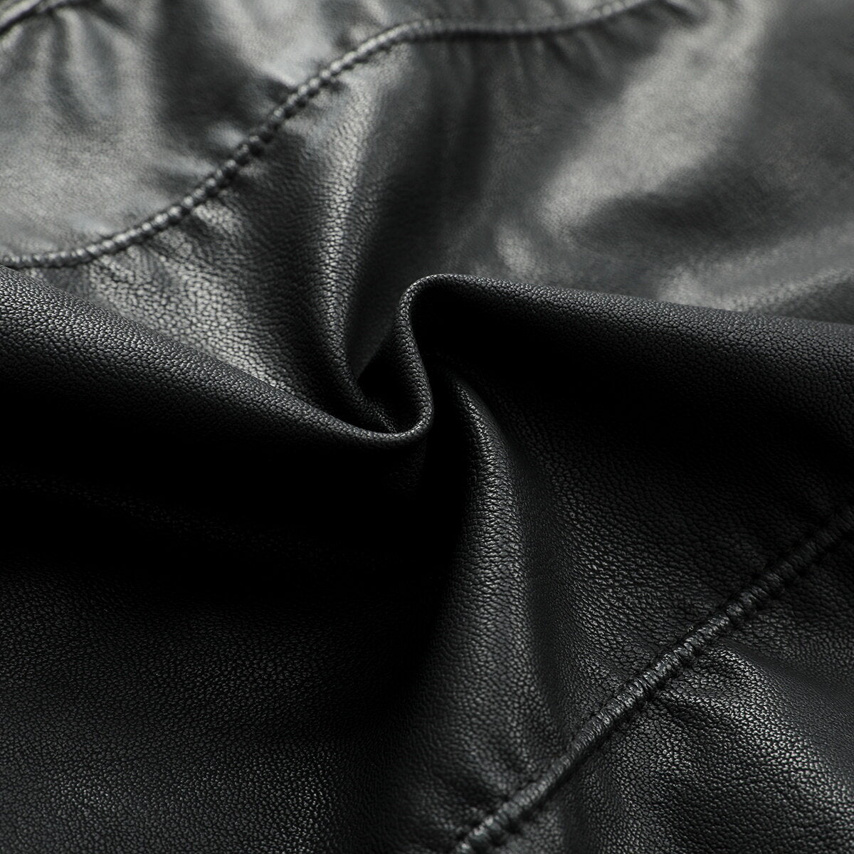 Youthup Mens Casual Soft Bomber Faux Leather Jacket