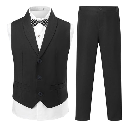 YOUTHUP Boys Vest 3-Piece Set Formal Dress Suits Wedding Outfit Dresswear