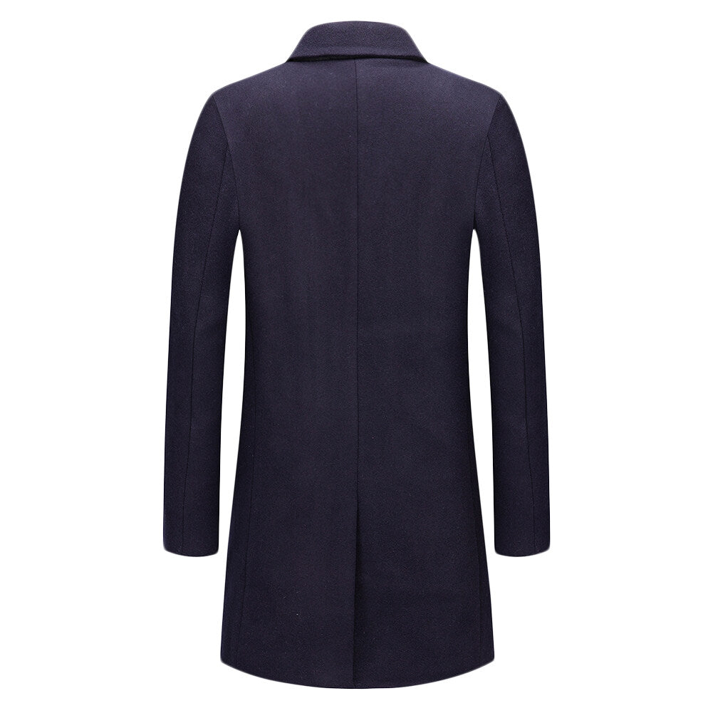Youthup Mens Wool Blend Coat Lapel Fashion Slim Fit Overcoat