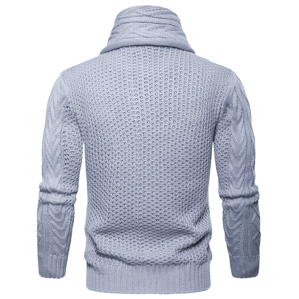 Youthup Mens Knitted Jacket Turtleneck Cardigan Sweaters