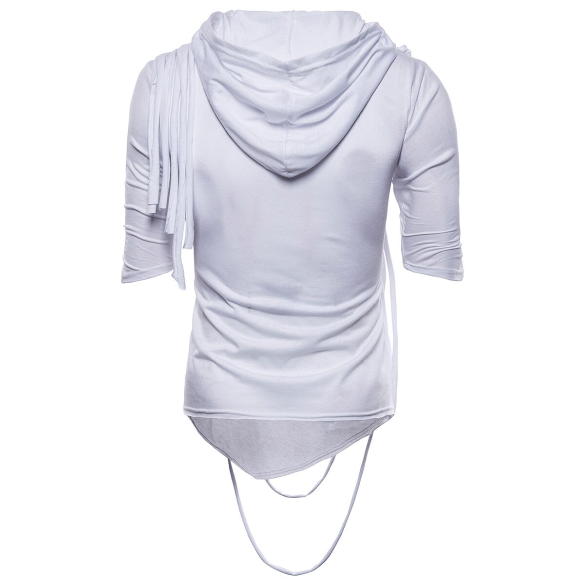 Youthup Mens Twisted Rope Stacked Collar Hooded T-Shirt