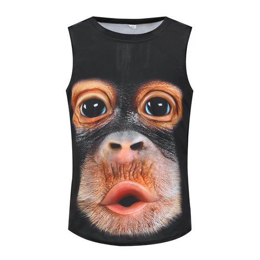 Youthup Mens Summer Orangutan Cosplay Sleeveless Vest Funny Monkey Face